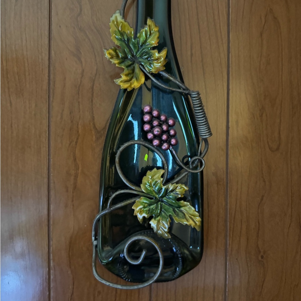 Decorative Wine Bottle with Grapevine Design
